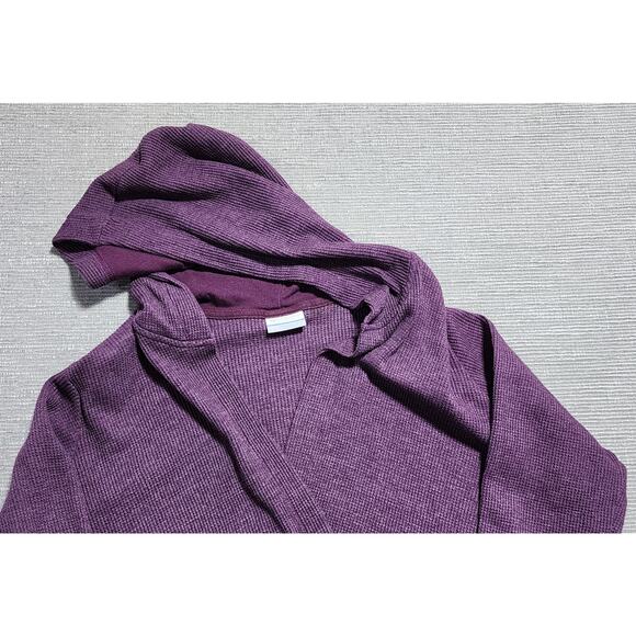Columbia Hooded Waffle Knit Open Front Cardigan Women’s XL Purple - Picture 3 of 12